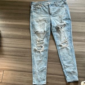 American Eagle luxe stretch ripped jeans.